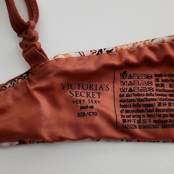 Victoria's Secret Very Sexy Push-Up Underwire Bra Paisley Tan Size 32B - Picture 13 of 14